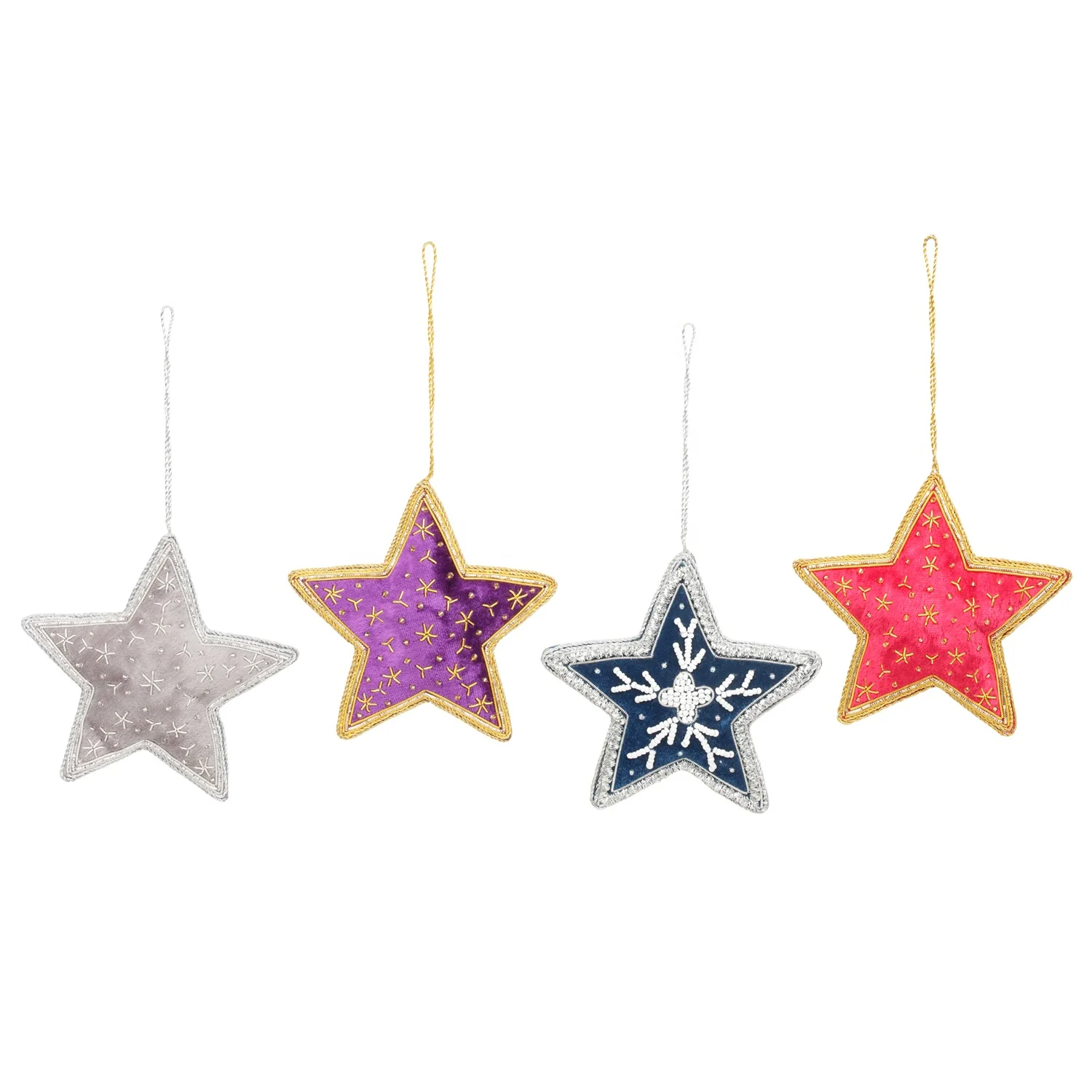 Handmade Christmas Decorations Ornament Customizable Velvet Satin Santa Socks Embroidered Beaded Giraffe Elephant Tree