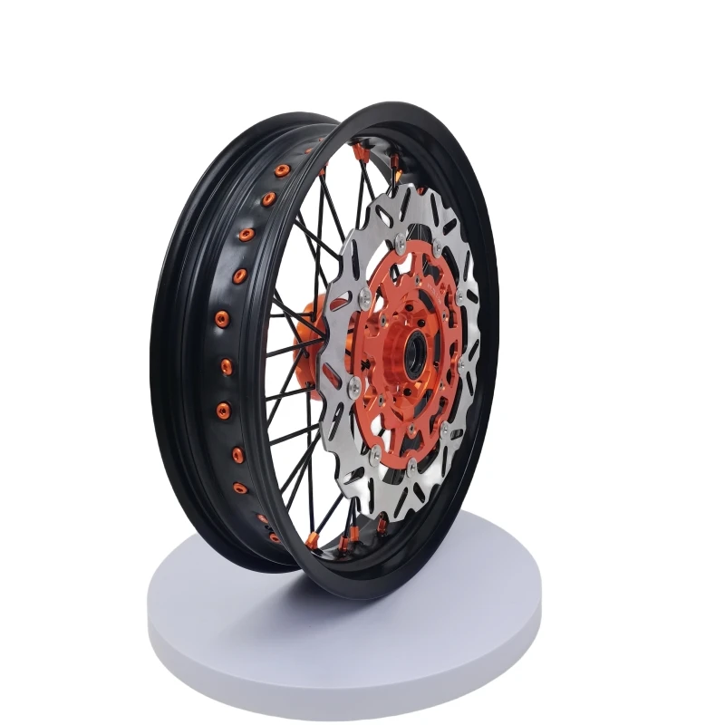 New Design Motorcycle Supermoto Modified Wheels CNC Wheel Hub 16 17 Inch Rims with Disk Brake For KTM