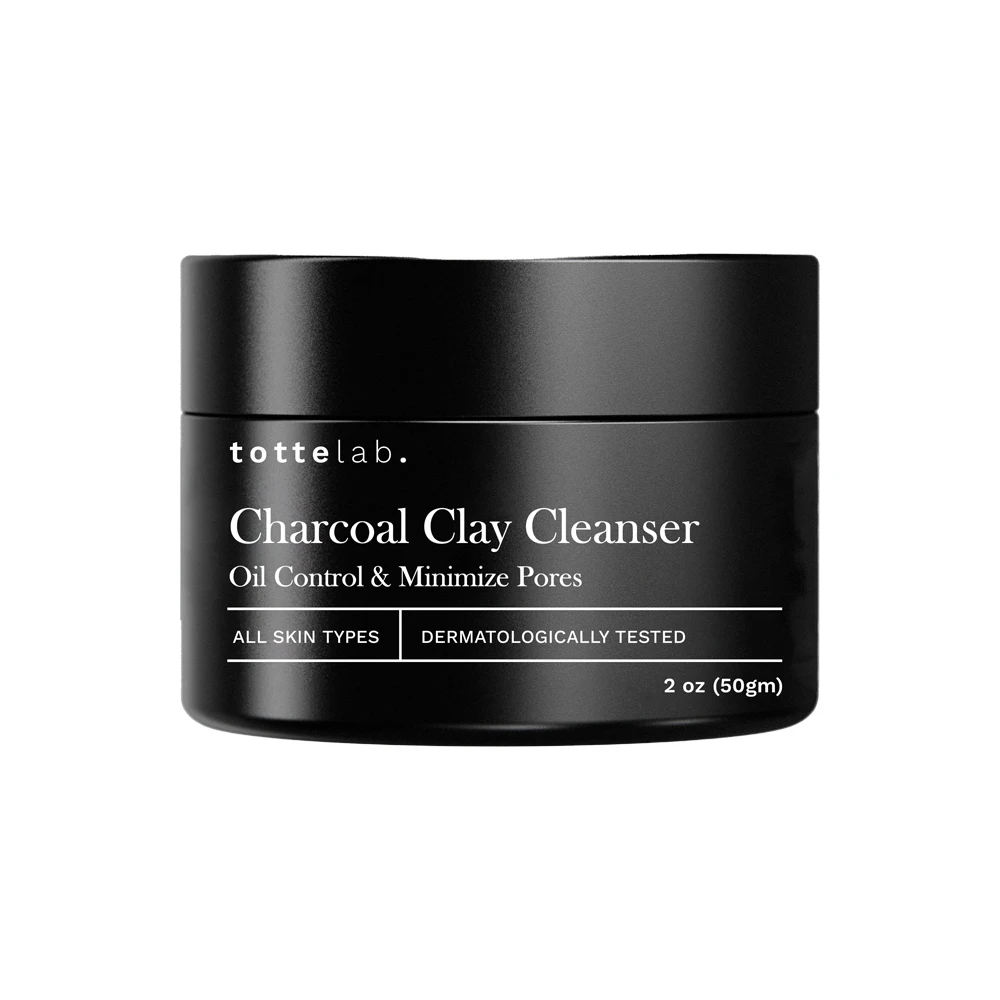 Tottalab PureGlow 50ml Oil-Based Facial Skincare Charcoal Clay Deep Pore Cleanser for Acne Control and Whitening Use on Face