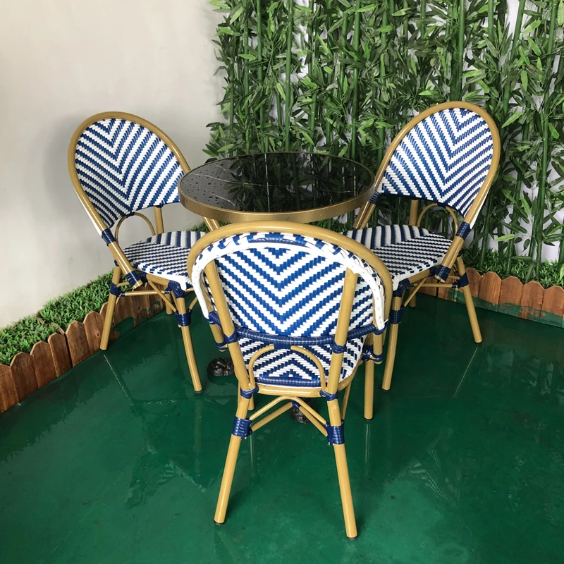 Modern Outdoor Garden Furniture Restaurant Chair Cheap Plastic Outdoor 4 Chairs And Round Table Frame Aluminum Furniture