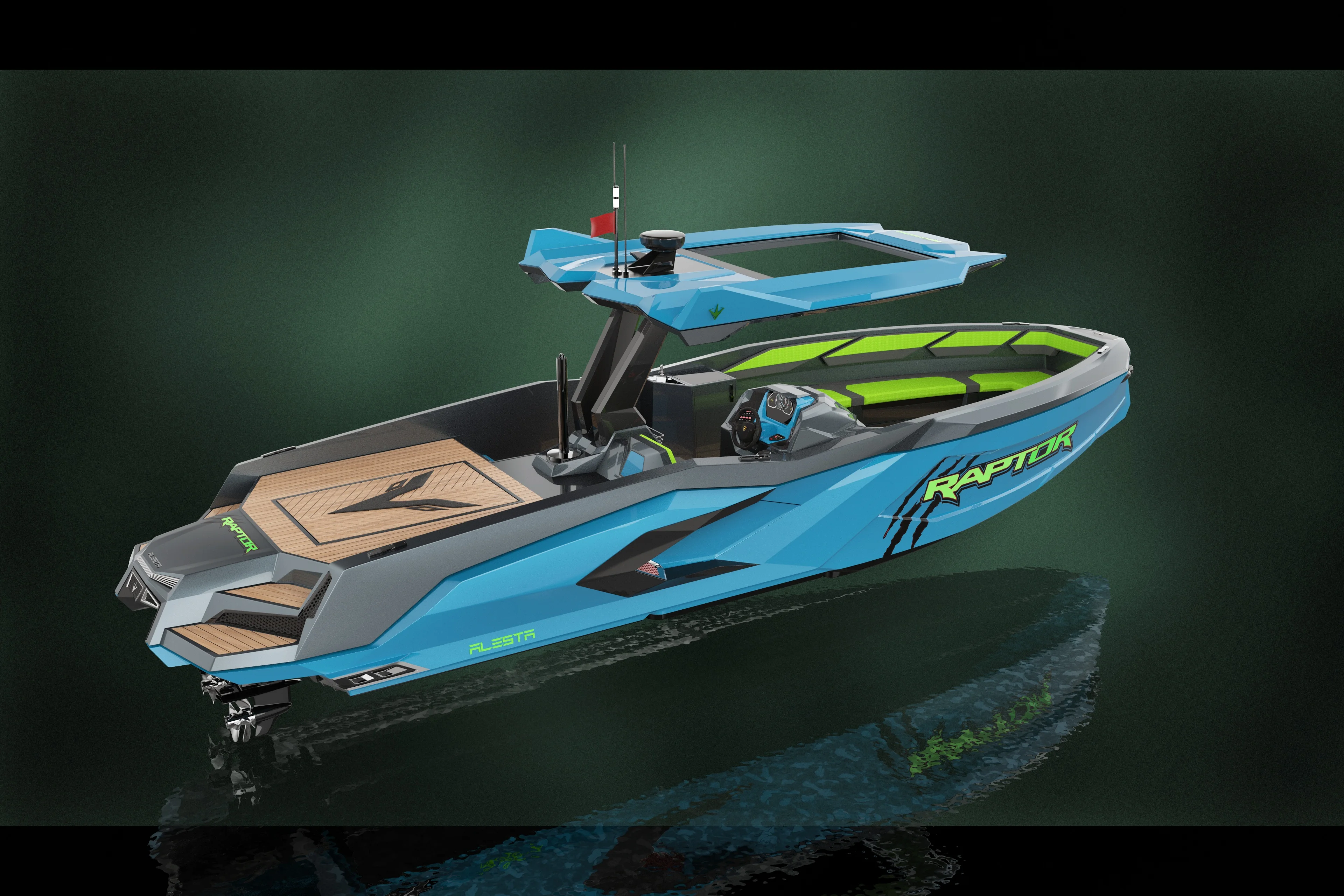 Alesta Marine Luxury Raptor Parasailing Boat BLACK New FiberGlass Entertainment CE Best Quality White Ocean Sea Lake River