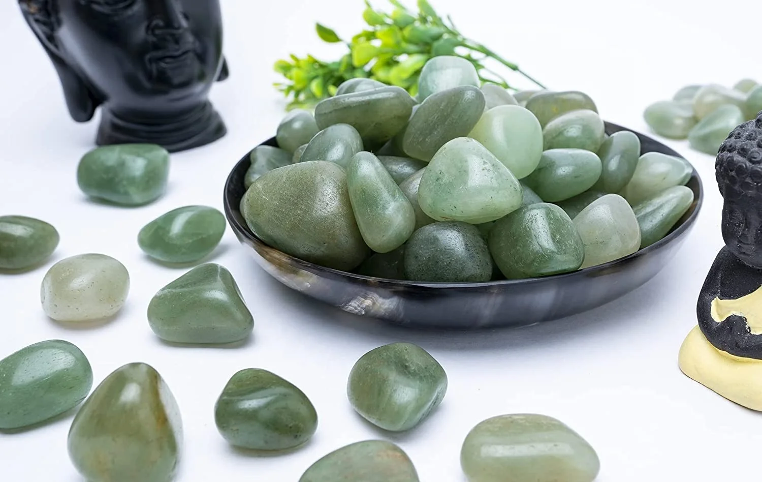 Green Jade Tumbled Stone Polished Crystals Healing Natural Stones Feng Shui Chakra Balancing Good Luck Reiki Gift