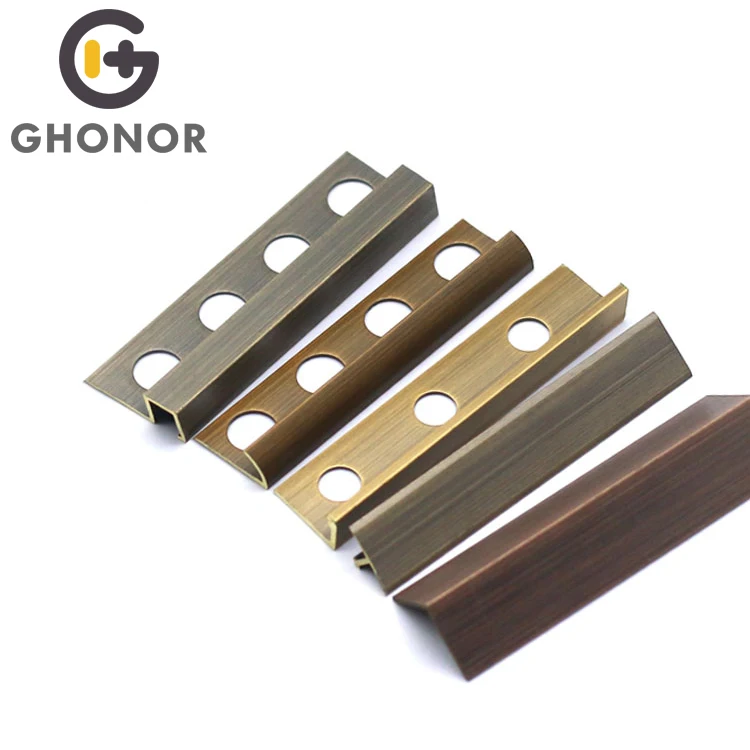 Ghonor Round Square L Shape Wall Decor Furniture Edge Real Brass Tile Trim