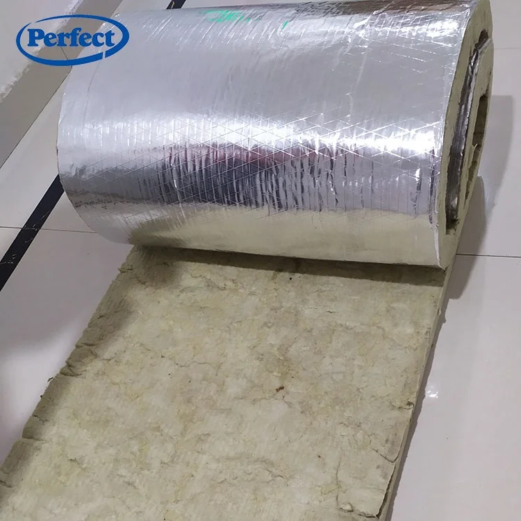 Industry Furnace High pure rock wool blanket thermal insulation rock wool felt roll for roof insulation