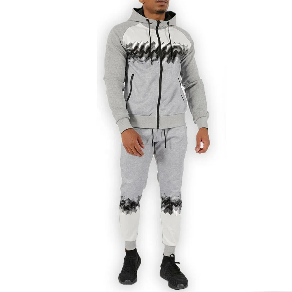 Made of High Quality Style Tracksuit Men Jogger Tracksuit Back Tracksuit with White Stripes