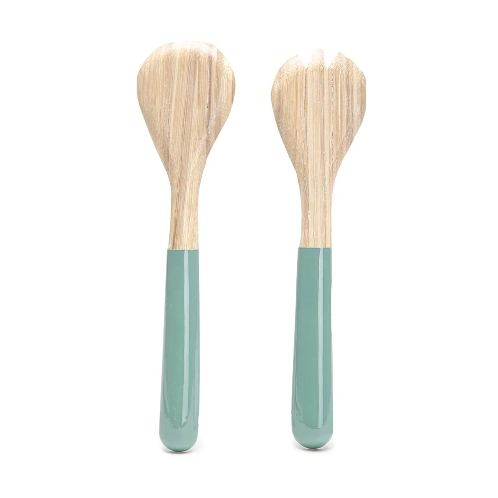 Promotion Item Small Wooden Bamboo Spoon Flatware Set Stainless Dinnerware for Restaurants and Hotels for Giveaways