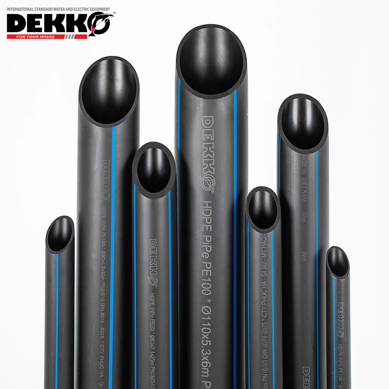 DEKKO PN25 черный высокое качество HDPE ПВХ водяная трубка пластиковая дренажная и поставка DIN стандартная оптовая продажа образцов