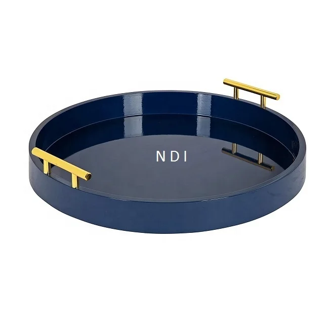 Настольное украшение поднос для завтрака позолоченные металлические ручки по лучшей цене деревянный кофе чая