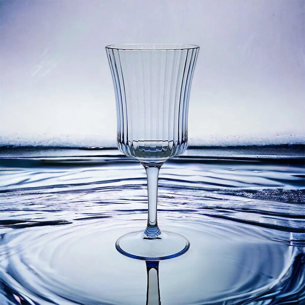 BPA free 14oz Straight line Plastic wine glass