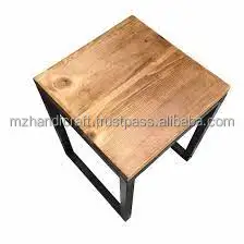 Wooden top stool home decorative stool with metal stand other home decor accessories