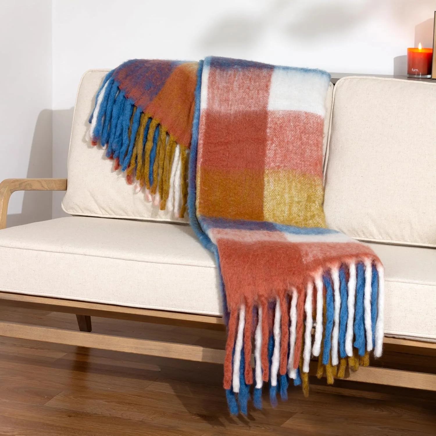 Custom Multicolor Plush Fuzzy Super Soft Mohair Wool Blanket Reversible Sherpa Fleece Blanket