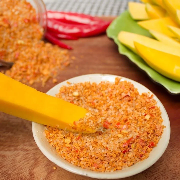 Wholesale Spicy Shrimp Salt for Dipping Fruits Tay Ninh Garlic Chili Shrimp Salt OEM Bulk Packing