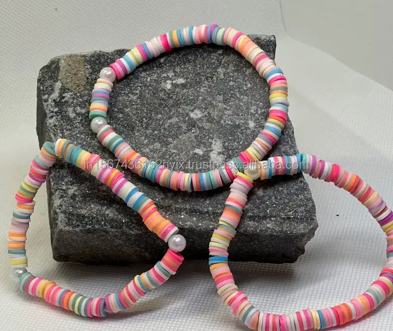 Resin colorful beaded bracelet with textured design