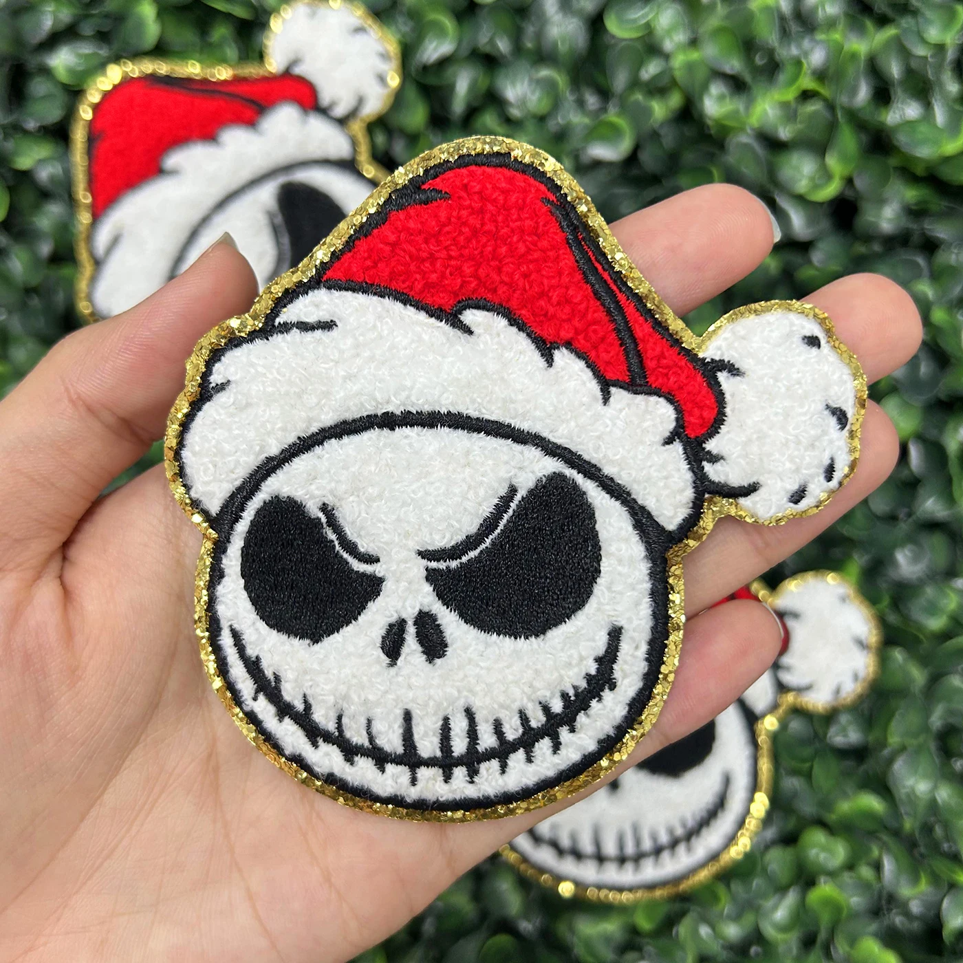 Wholesale Design Christmas Chenille Patches Custom Iron On Embroidery Patch Clothes Patches