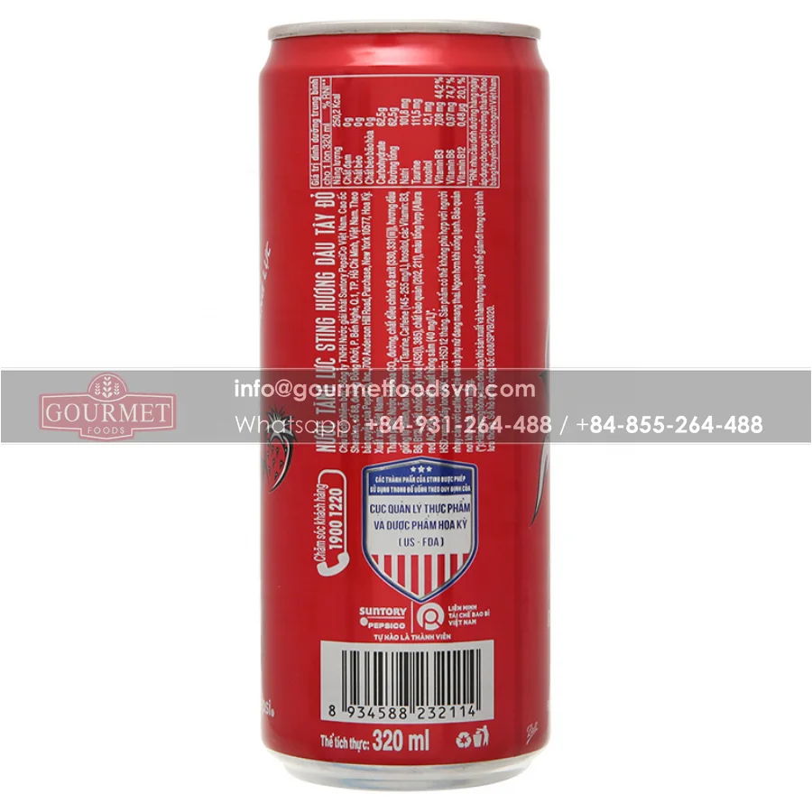 Энергетический напиток с клубникой 320 мл банки безалкогольные напитки основной ингредиент женьшень сладкий вкус объемная упаковка сертифицированная халяль