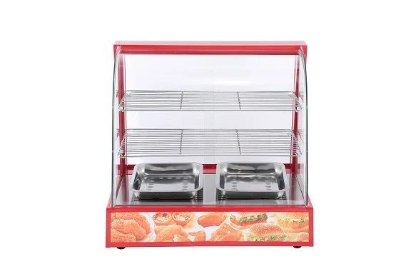Commercial Electric Hot Food Display Showcase Machinery Industry equipment Glass Warming Showcase