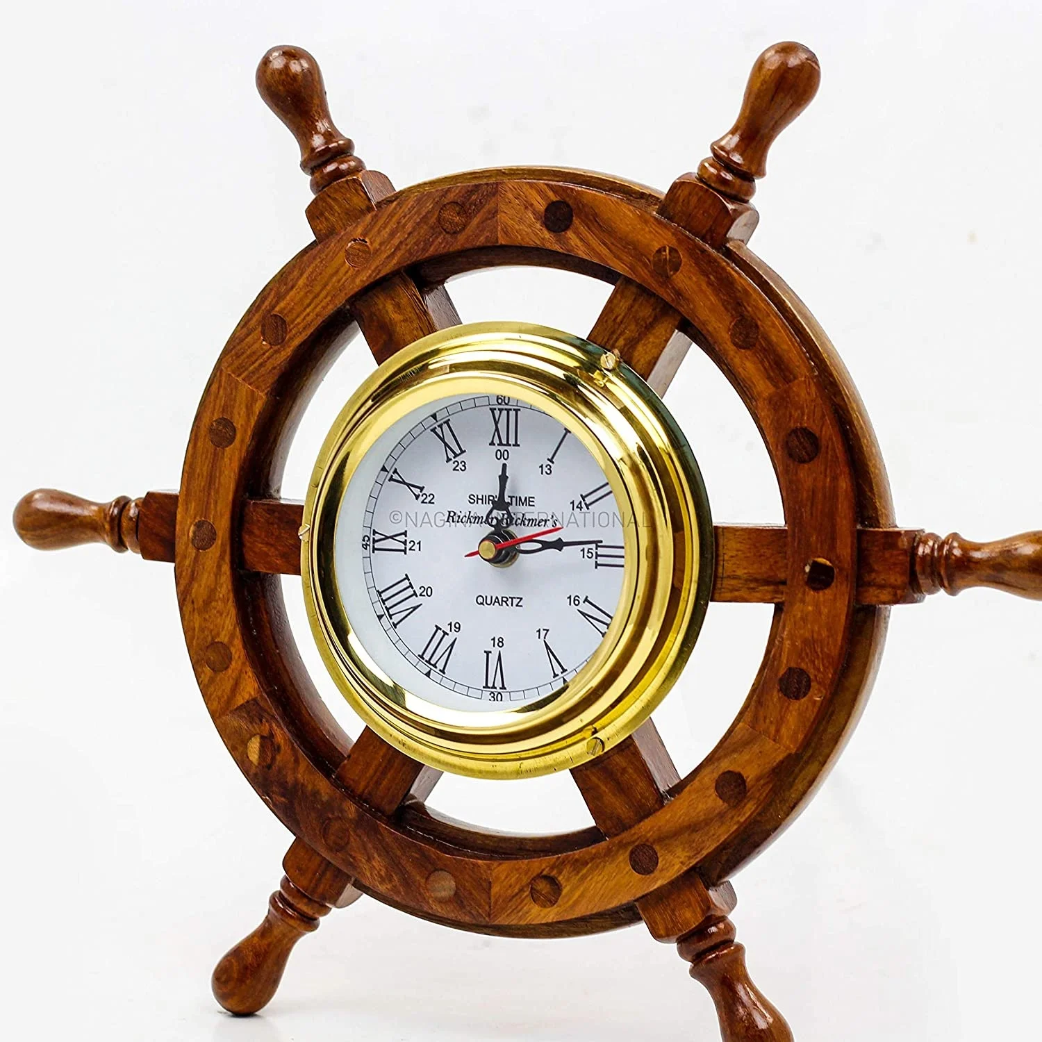 Pleasant Ship Wheel Roman Round Wall Clock To Decorate Your living Room High On Demand Wooden Clock With Numbers On The Clock