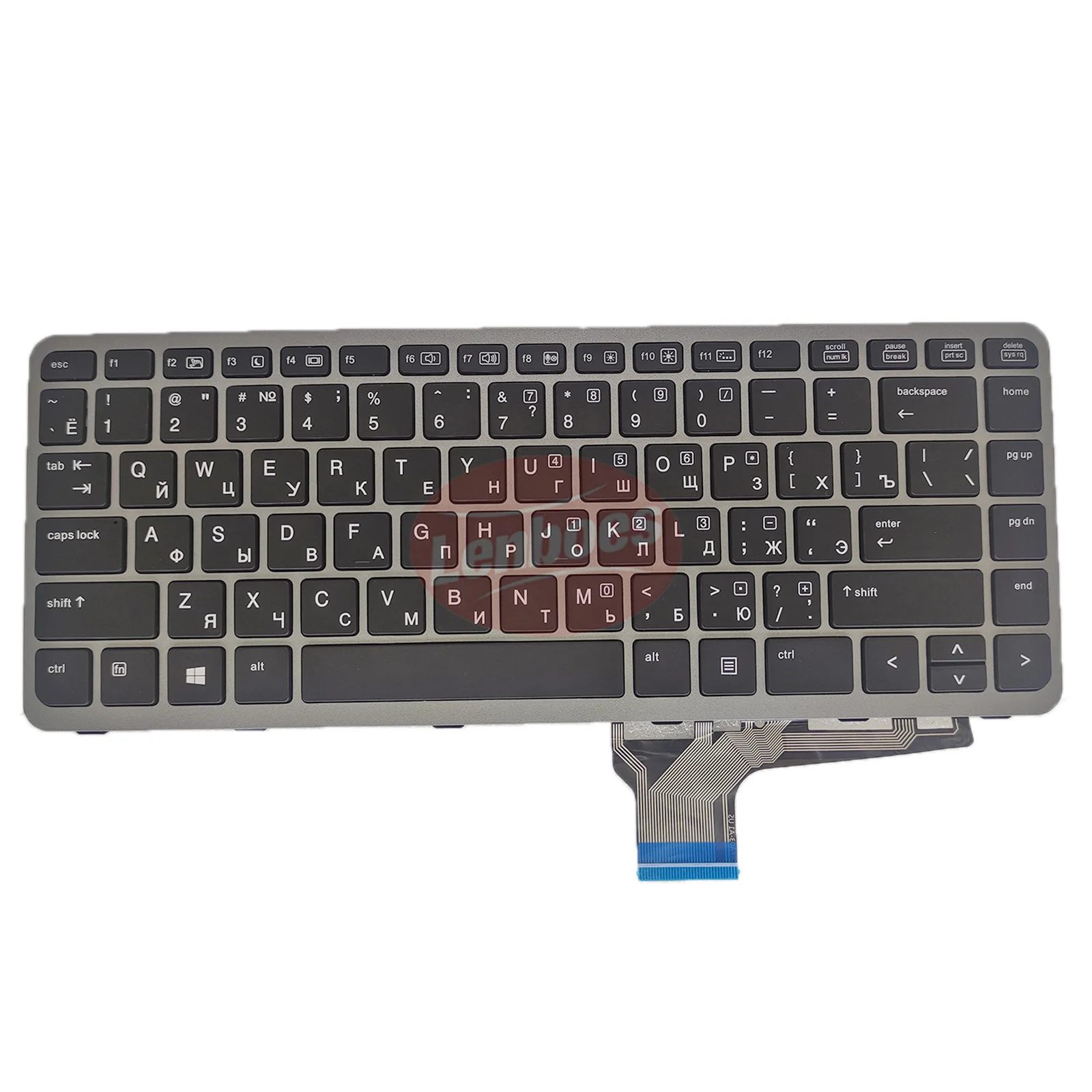 New Laptop Replacement Keyboard for HP Elitebook Folio 1000 1040 G1 G2 Series RU Layout  Black Key Silver Frame Backlight