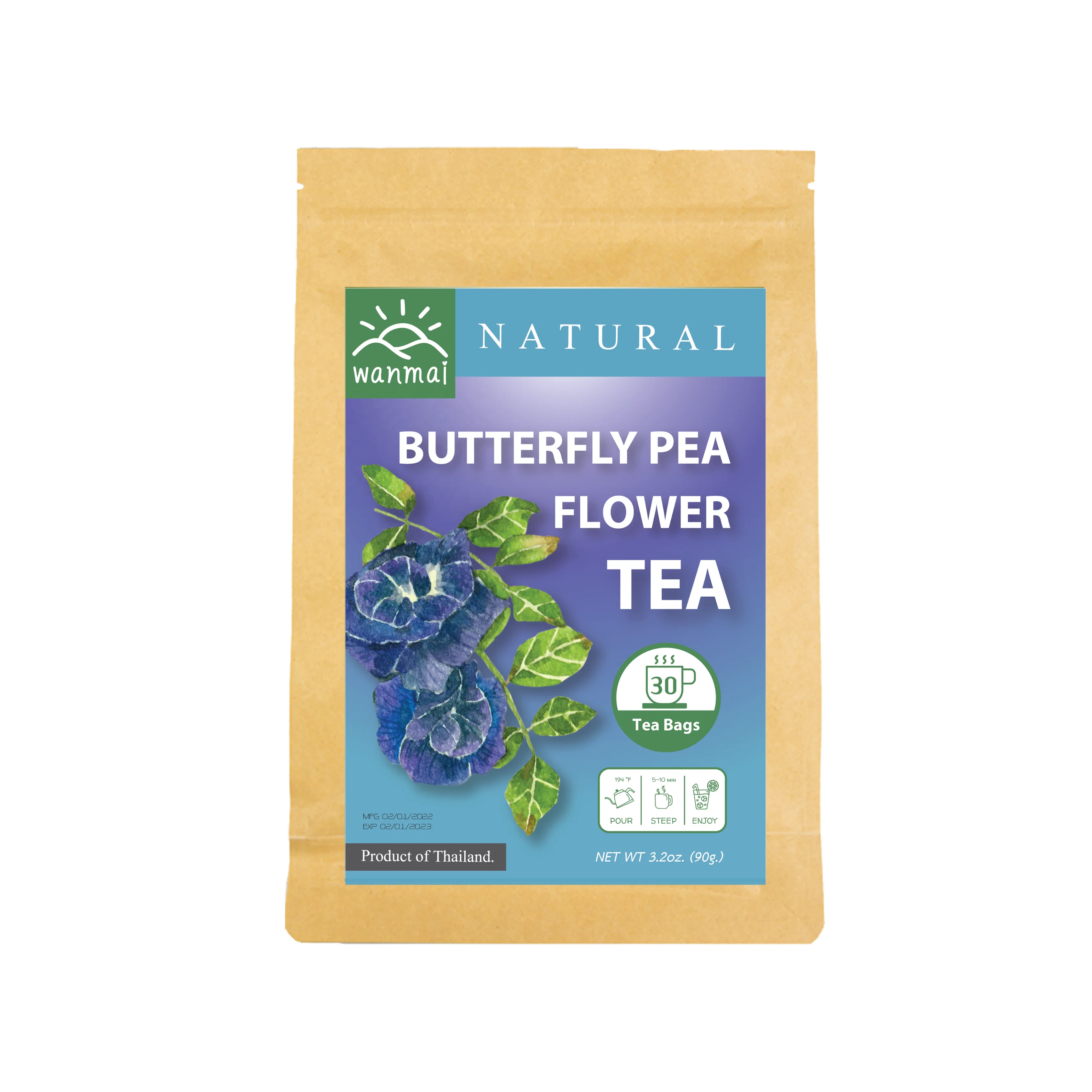WANMAI29 Butterfly Pea Teafor Sell Bag Box Loose Bulk Style Packaging Organic Health Weight Shelf Origin Type Age Slimming Life
