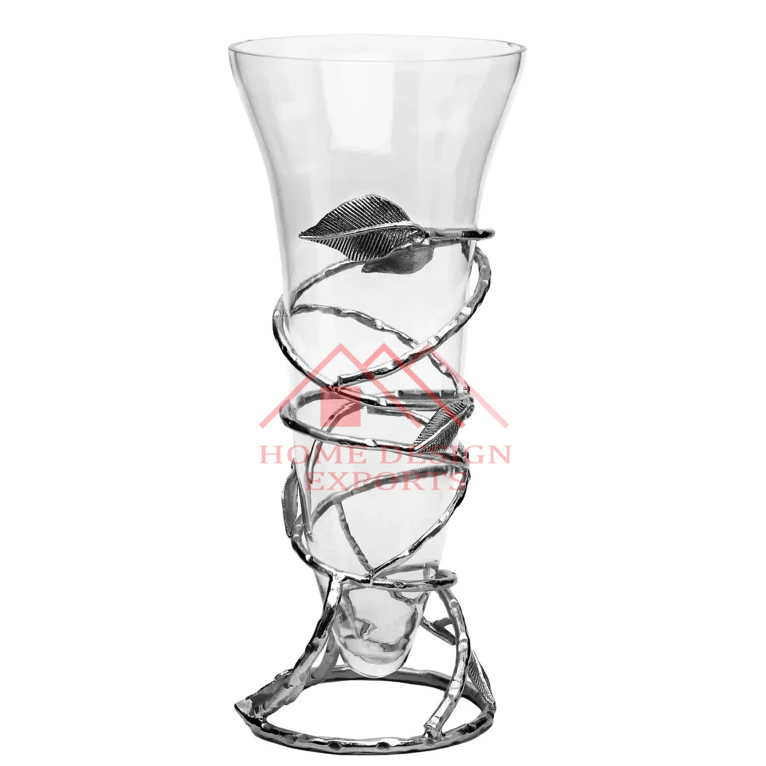 Decorative Fancy Metal Flower Vases for Bedroom and Living Room Most Selling Interior Decor Golden Leaf Design Table Vases