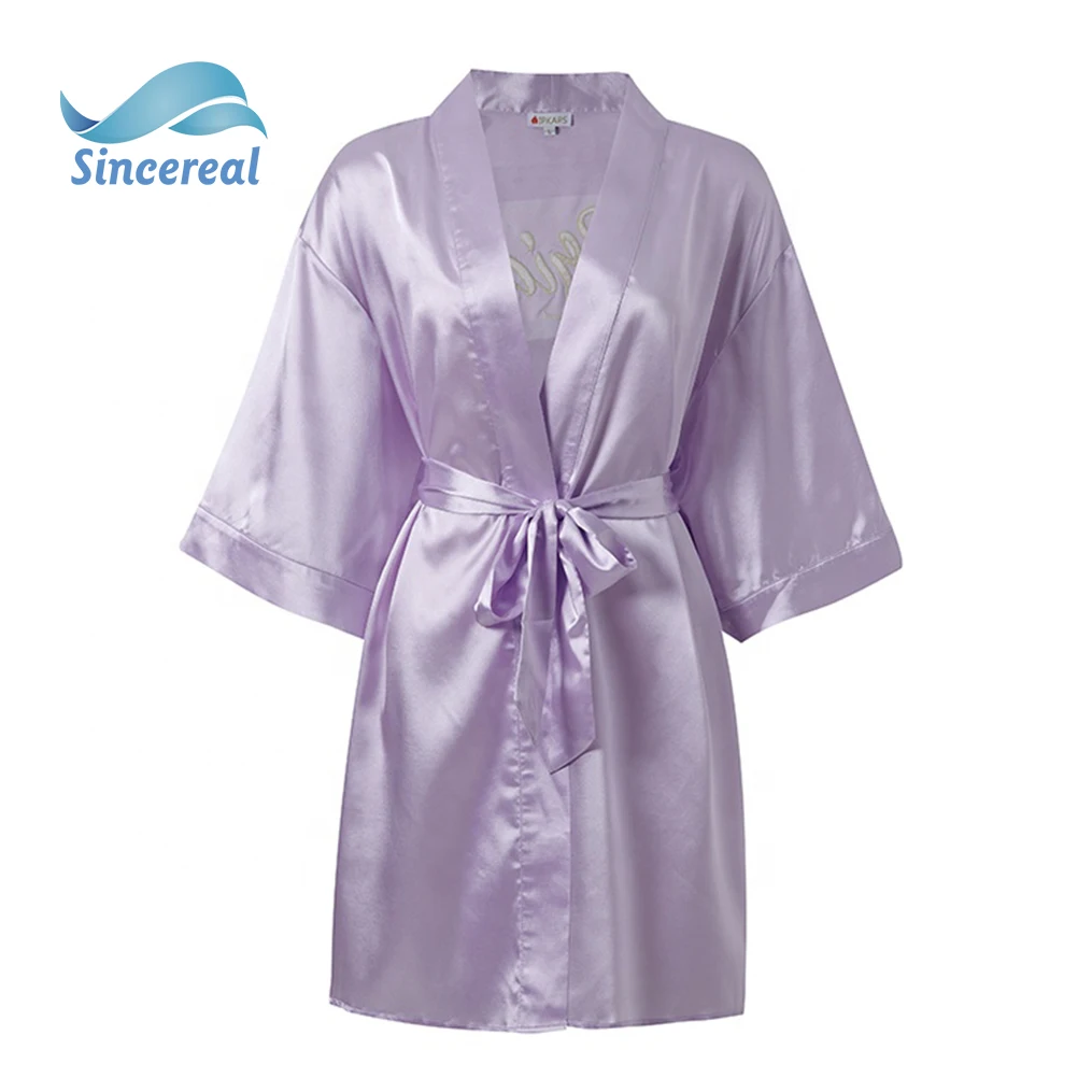 Personalized Satin silk Bride party Robe women custom wedding date bride kimono Peignoir bridesmaid bridal robes