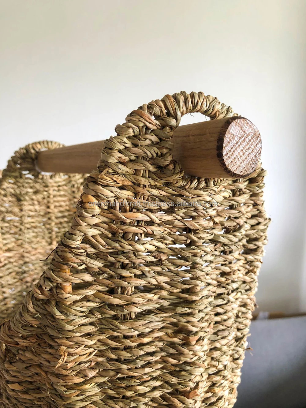 KOLIPE High Quality Seagrass Extra Toilet Paper Roll Holder Basket For Modern Bathroom (set of 2)