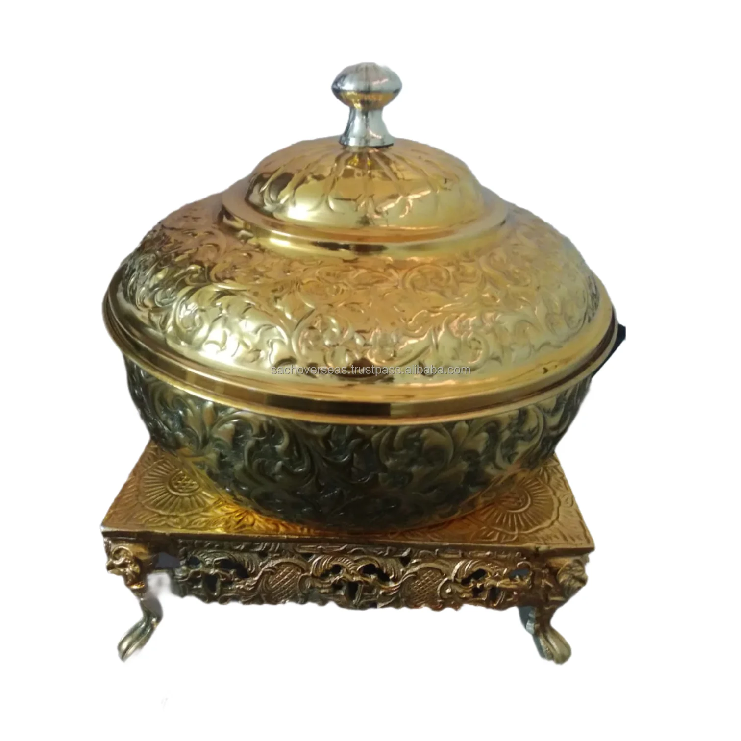 Commercial Catering Equipment Pure Stainless Steel Chafing Dish Buffet Food Warmer, See Through Glass Lid Chafing Dish