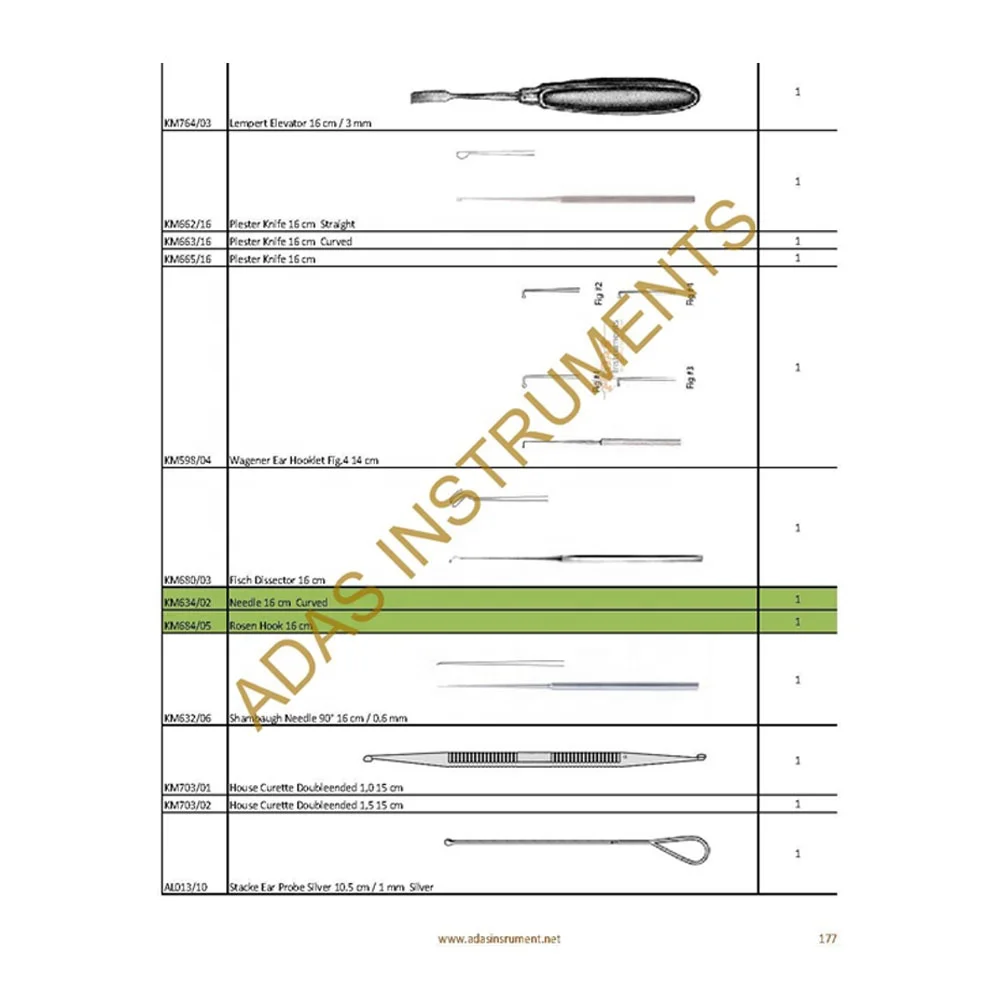Tympanoplasty And Stapedectomy instruments Set