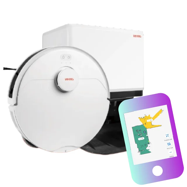 Self emptying roller brush robot vacuum cleaner LDS app control auto station