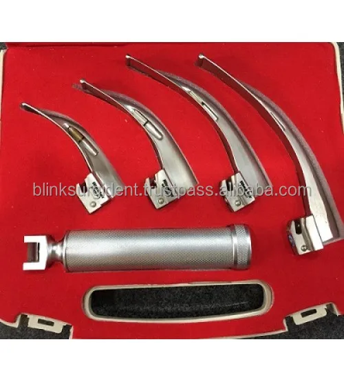 Laryngoscope 4 blade fiber optic Laryngoscope Set Surgical products and ENT Instruments singe use instruments