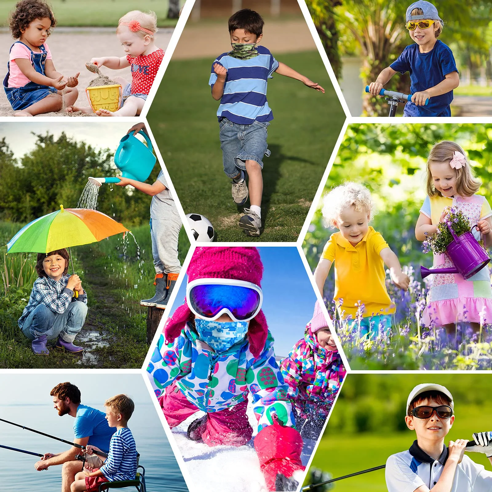 Face Neck Gaiters Full Coverage Bandanas Headband for Boys Girls Anti Wind Warmer Scarf