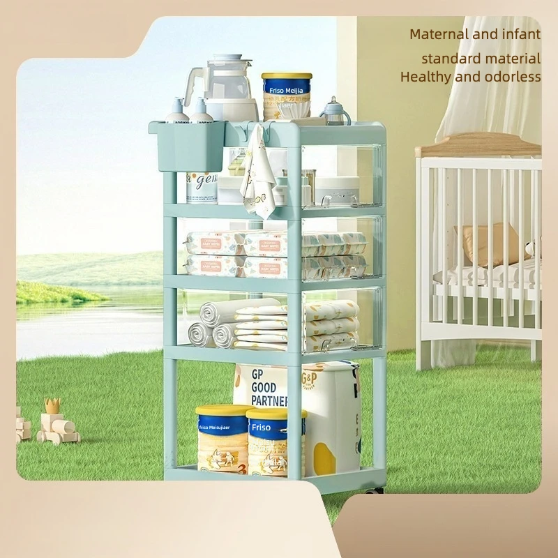 4 Tier Bedroom Trolley Baby Utility Rolling Storage Holder Accessories Storage Organizer Shelves In Hand Cart Kitchen Rack