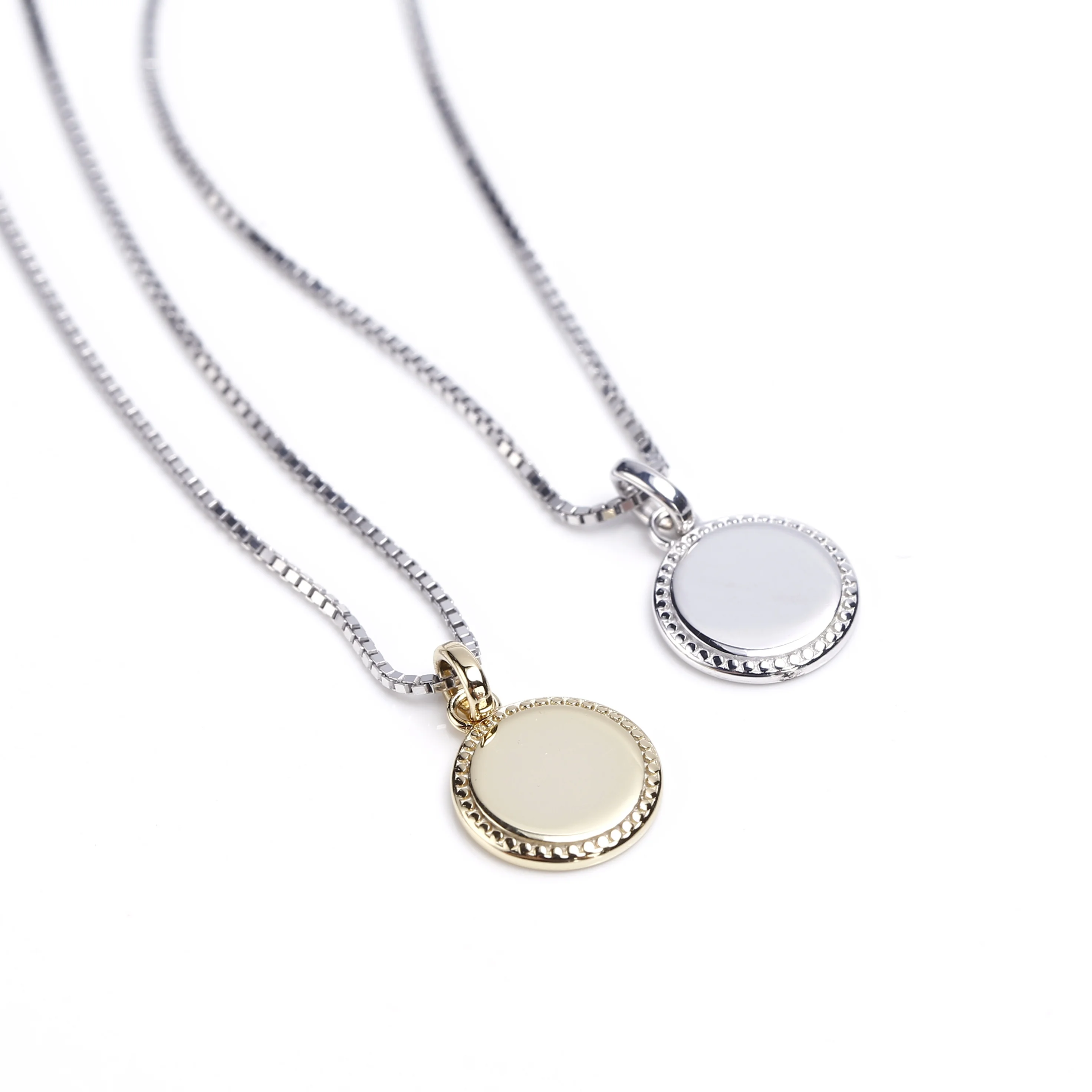 925 Sterling Silver Jewelry Blank Pendant Rhodium Plated Jewelry Silver Disc Pendant Round Engravable Jewelry Women