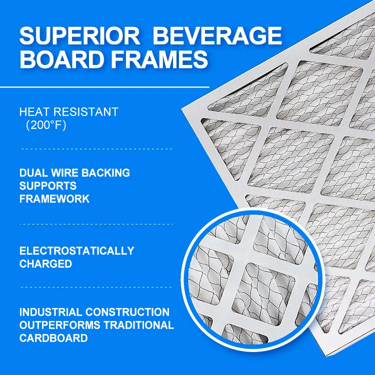 OEM Primary and intermediate effects 18x18x1Cardboard bulk furnace filter Available In MERVs 8 10 11 12 Pleated air panel filter