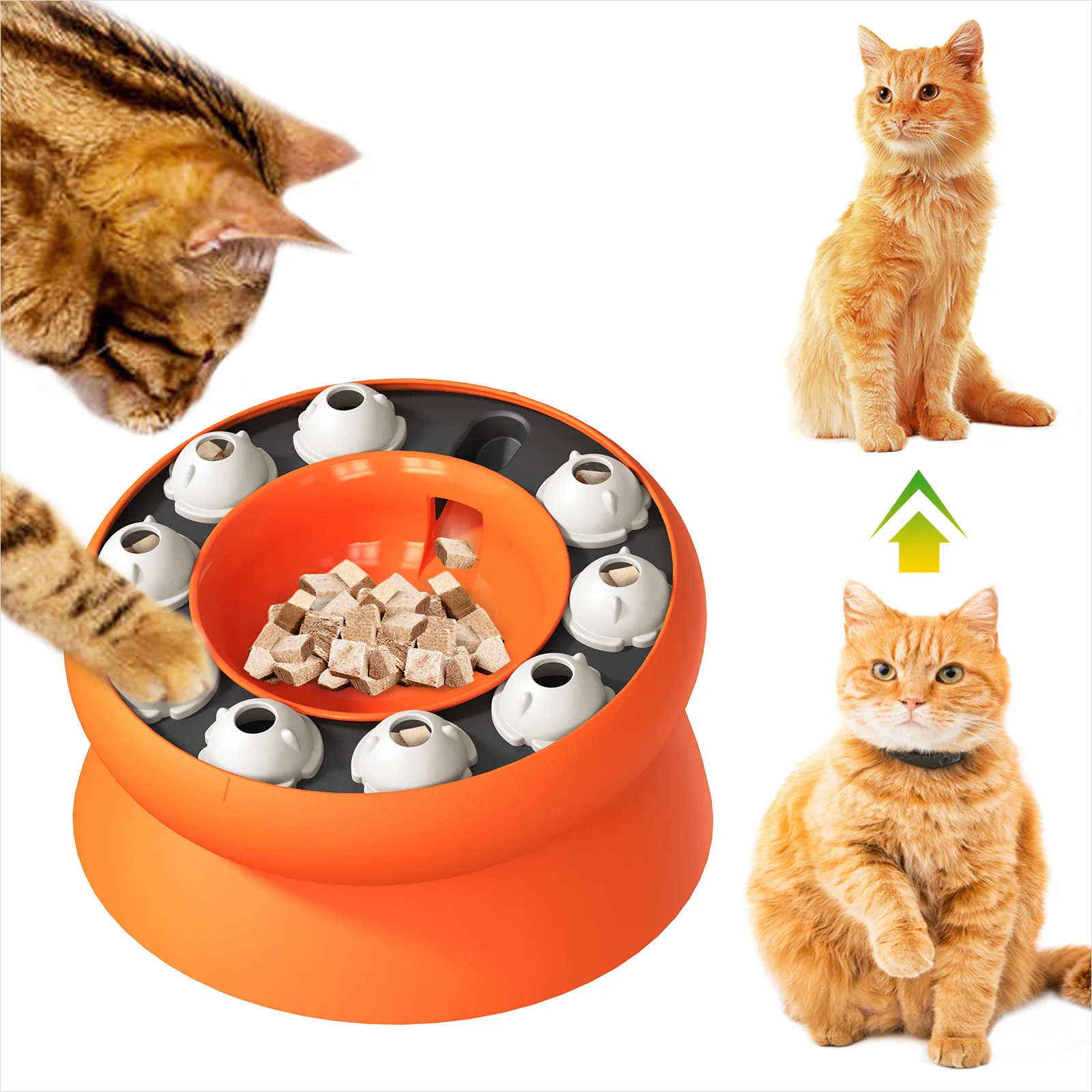 New Arrival Cat Puzzle Toys Slow Feeder Interactive Training Food Bowl