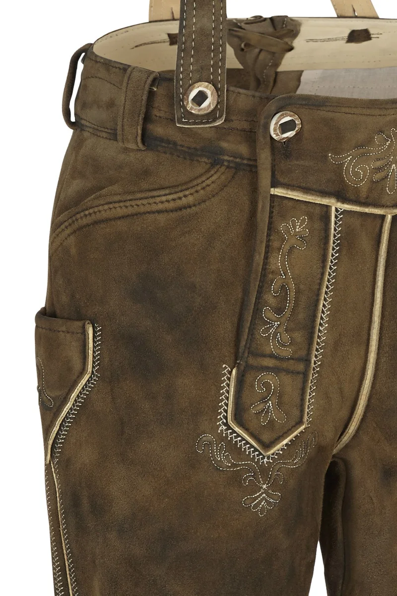 New Bavarian custom Lederhosen Knee Long Custom Embroidered Cow Suede Leather Made Men Lederhosen