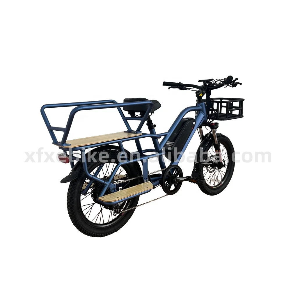 Convenient dual battery Optional long seat 20inch ebike bicycle 250W-500W powerful motor electric cargo bike