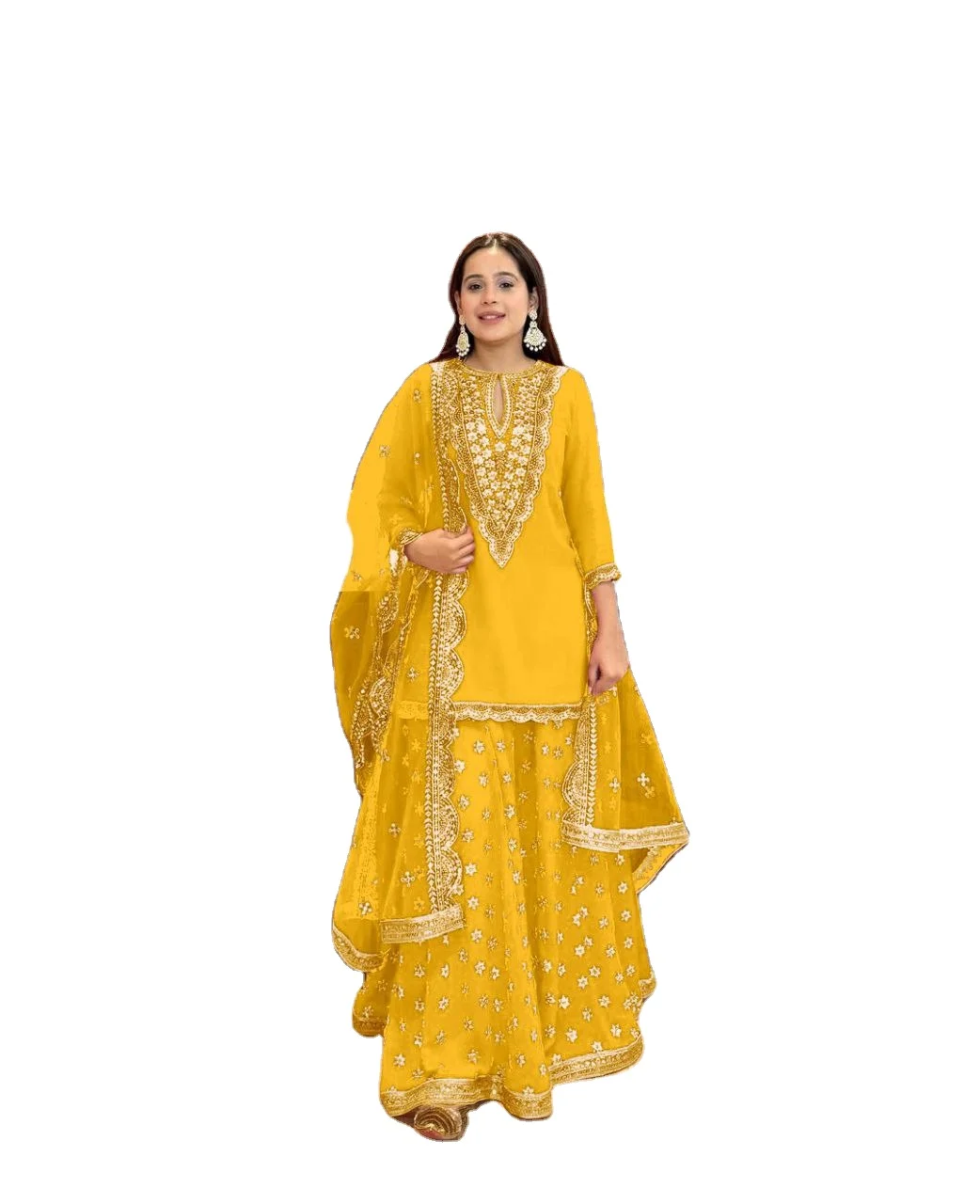 Сногсшибательная Тяжелая Жоржет Salwar Kameez летняя региональная индийская одежда