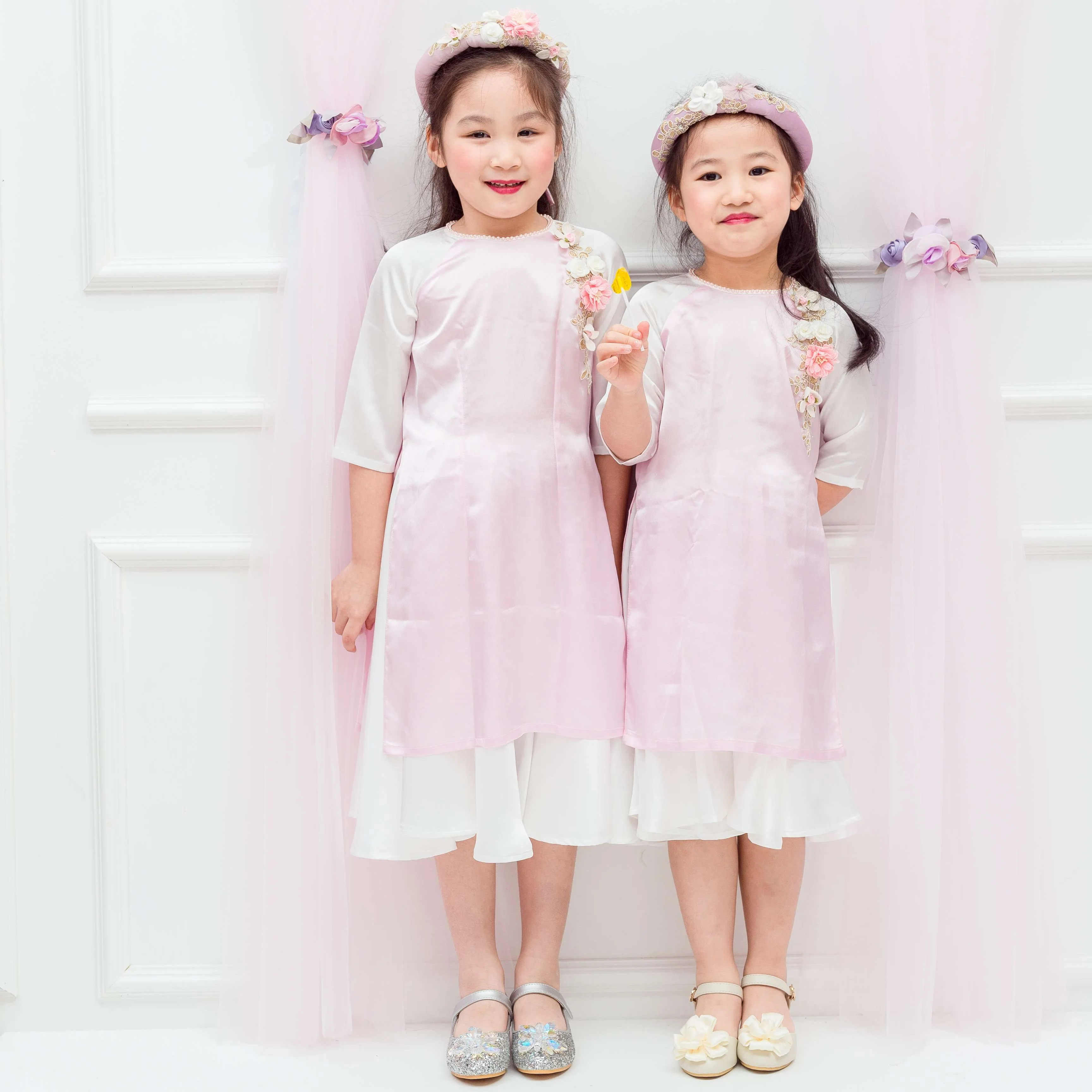 В аозай вьетнамские традиционный костюм для детей с новаторским стилем От 1 до 12 лет девочек