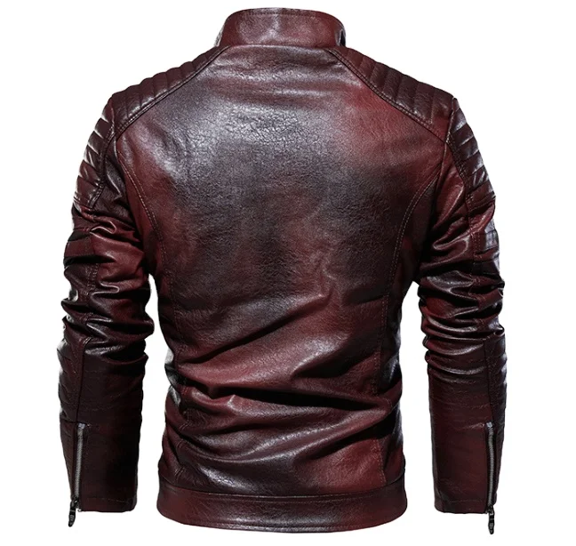 Оптовая продажа модные стильные теплые ветрозащитные кожаные куртки на флисовой подкладке для мужчин