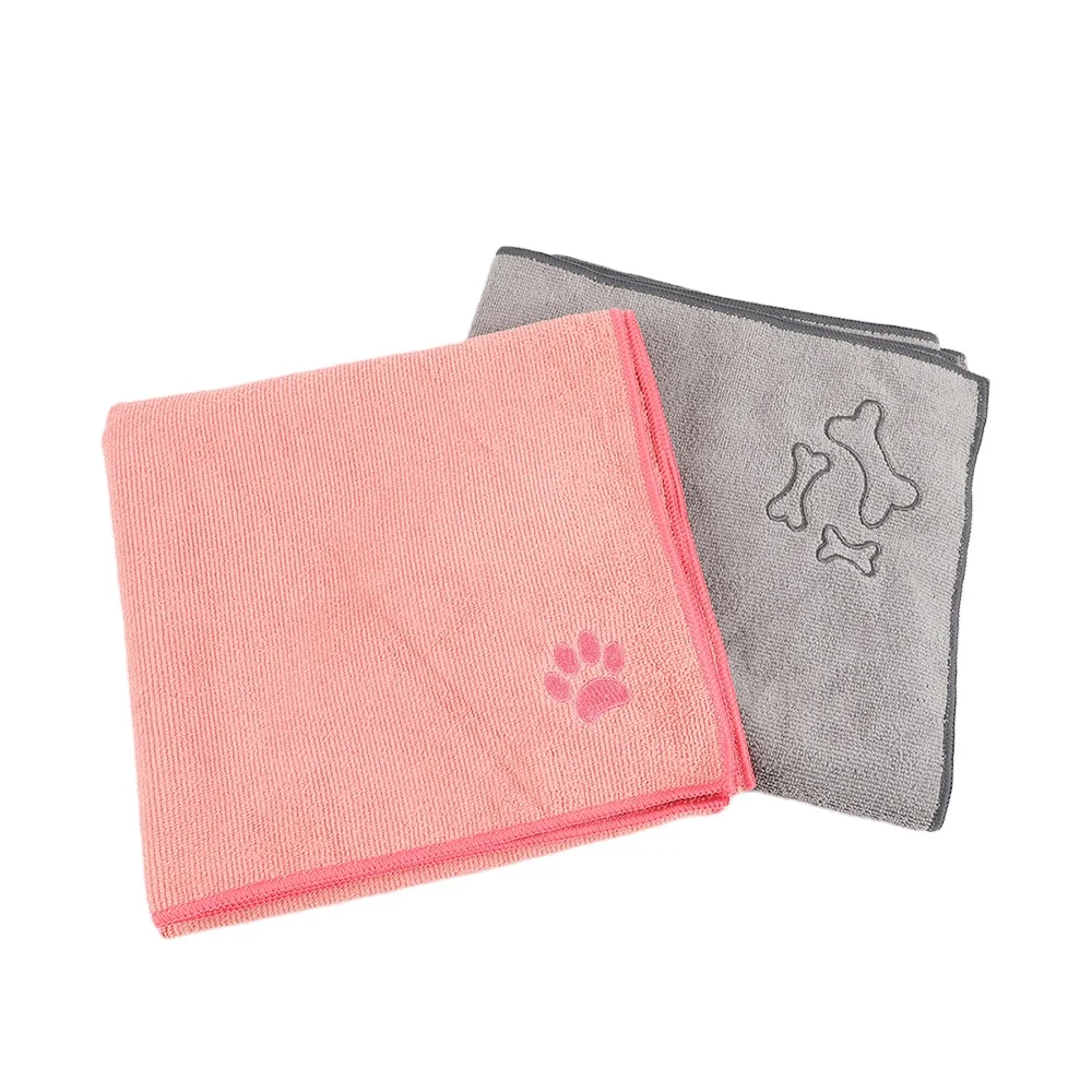 Spot embroidered embroidery pet large bath towel