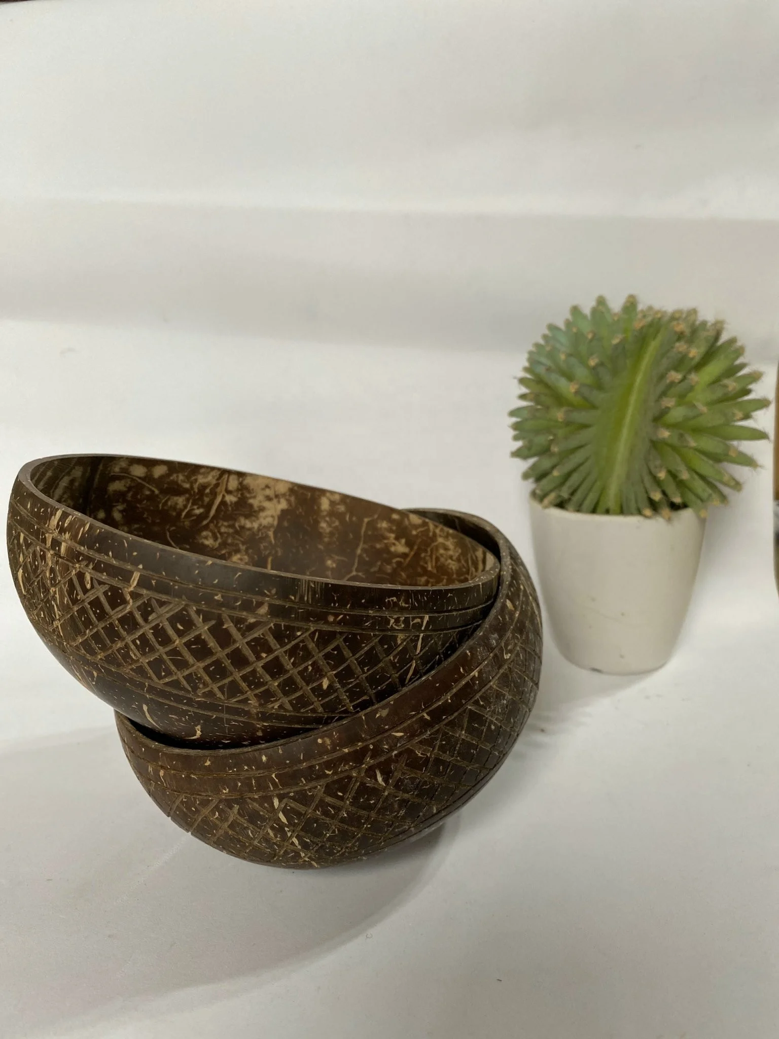 Кокосовые чаши ручной работы в стиле бохо с полосатым рисунком для конфет фруктов чаша Хэллоуин Кокосовая Скорлупа деревянная упаковка под заказ допустима> 10