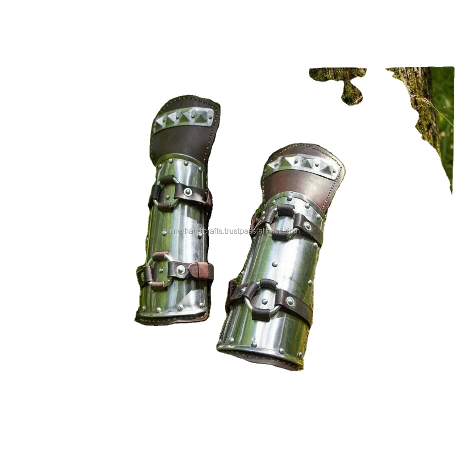 Metal Crafts Medieval Armor bracers Witcher Cosplay Armor Steel And Leather Arm Guard Fantasy Costume  Hand Armor Cosplay