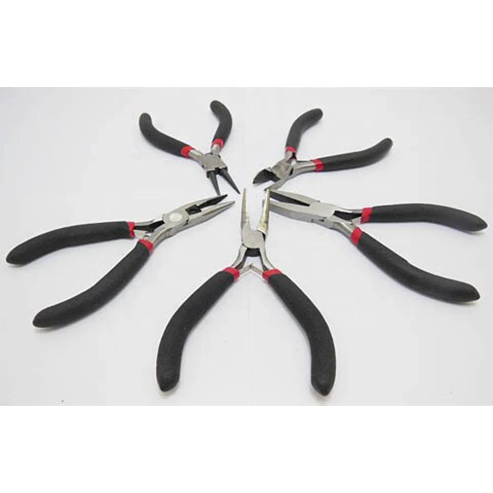 Jewelry Making Slimline Round Flat Long Nose Pliers 5 Pcs Jewelery Making Pliers Set Stainless Steel Pliers Hand Tools