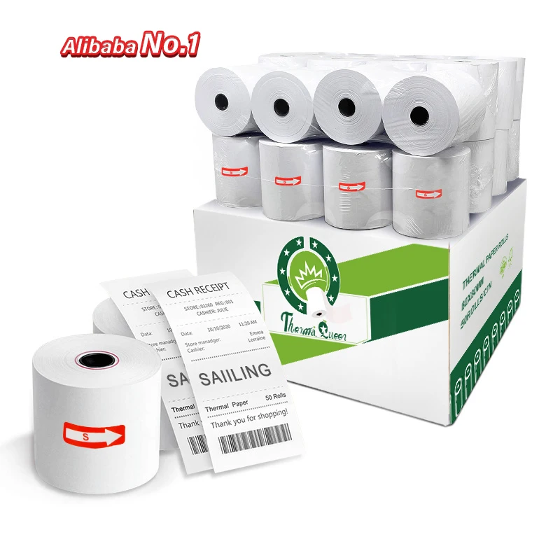 80*60Mm 80*40 3 1/8 X 119 80 Mm 80 X 80 Thermal Paper Rolls For Pos Printer