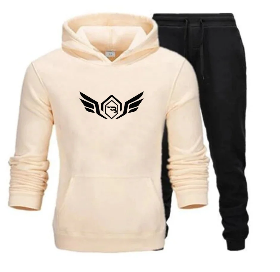 Oem Custom Men Plain Hooded Jogging & Casual wear Cotton fleece Sweatsuit / Tracksuit
