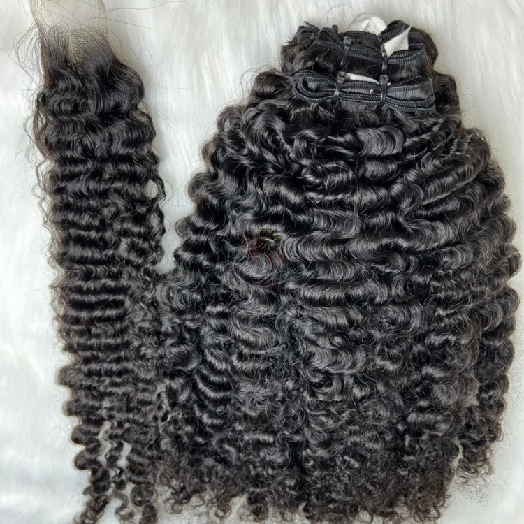 Queen Of Hair Burmese Curly  100% Virgin Human Hair Vietnam Super Double Drawn Burmese Raw Hair