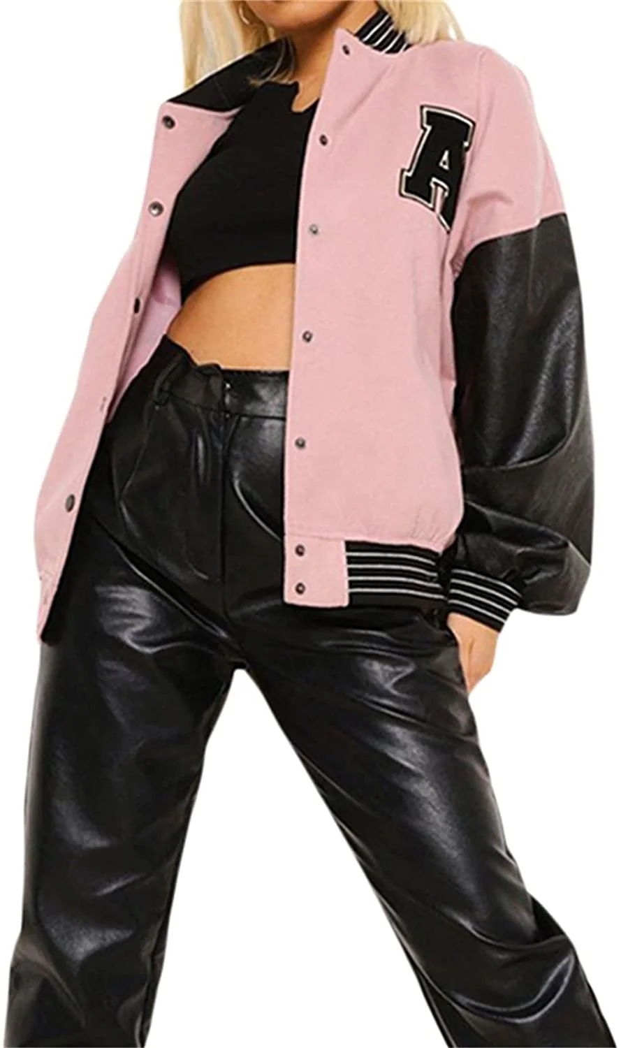 Женская розовая и белая бейсбольная форма новинка на весну осень куртки для женщин свободная верхняя одежда куртка ярких прогулок