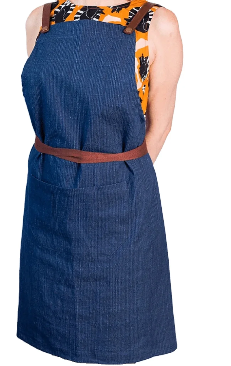 adjustable bib apron with long ties for women men