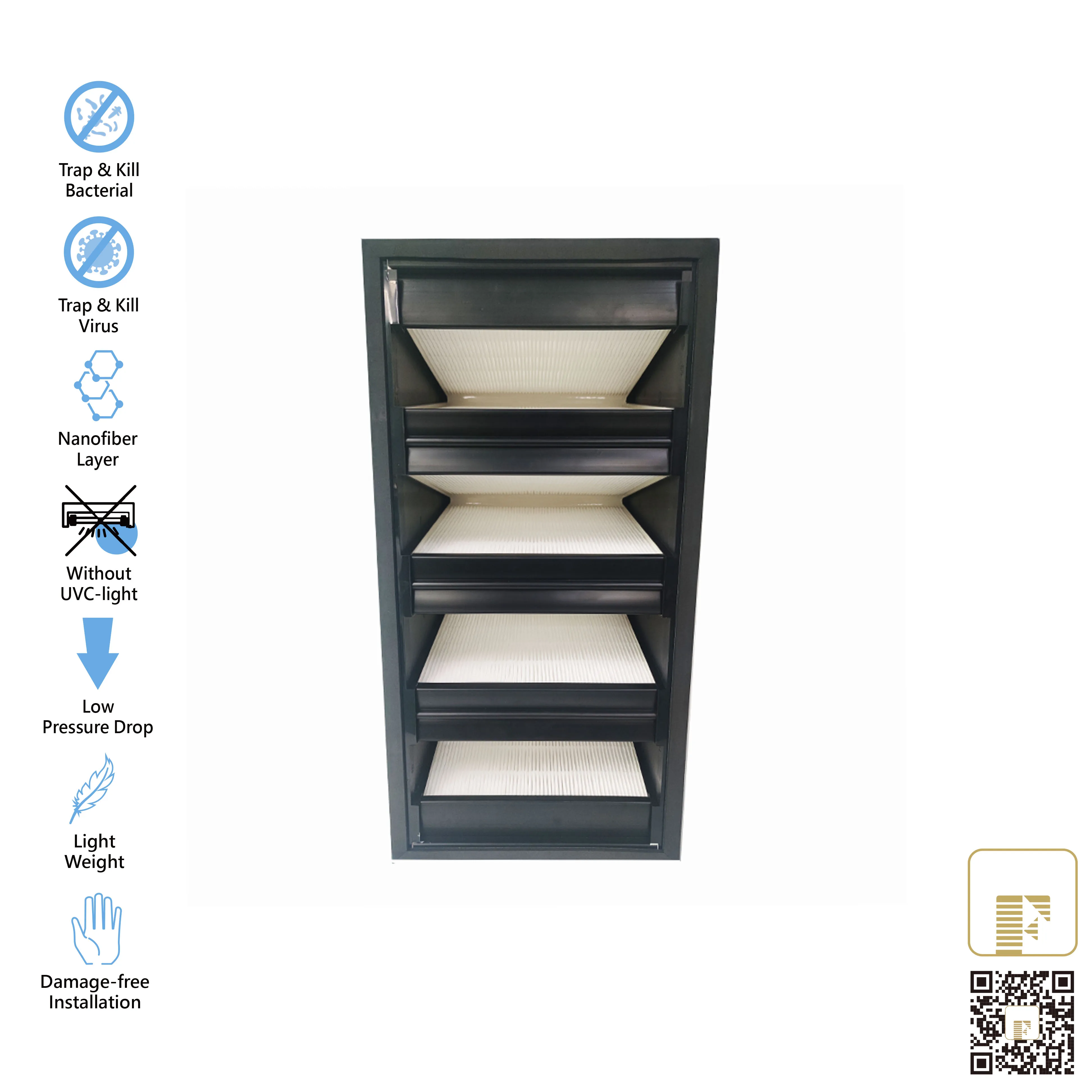 304x609x292 mm HEPA HAVC Filter For Retail Store Office Building Hospital